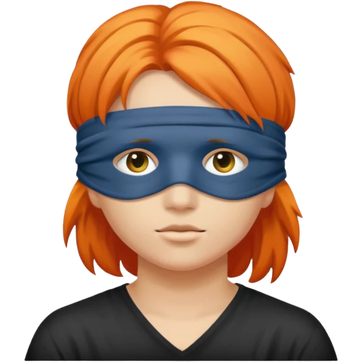 Blindfold person with different colors of hair. No trusting games with people blindfolded behind steering wheel emoji
