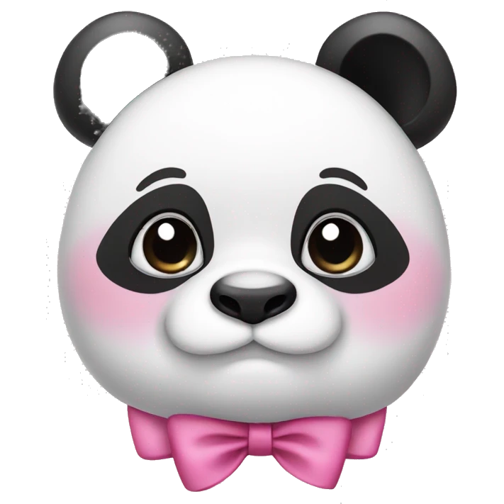 Panda wearing pink bows on ear emoji