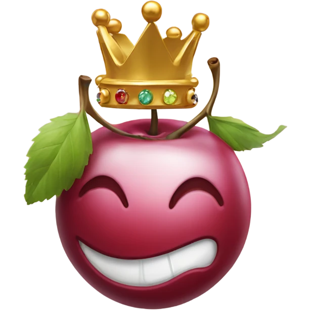 cherry with golden crown few gemstones, tilted slightly to the right emoji