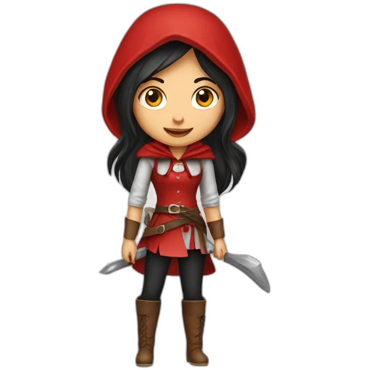 red-ridding-hood-girl-with-long-black-strait-hair-with-white-break emoji