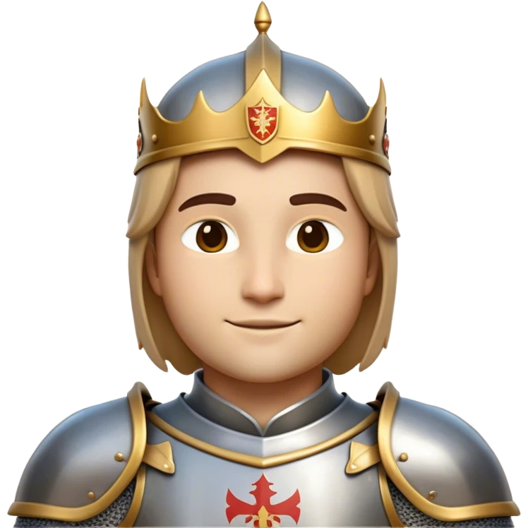 Clash of Clans aesthetic: Beautiful and Majestic Knight Portrait Emoji, Rendered in serene valor with a gentle, confident smile and regal bearing, showcasing a refined, elegantly armored form with polished heraldic accents and softly closed eyes in natural skin tone, Simplified yet exquisitely endearing features, highly detailed, glowing with a soft, majestic light, high shine, calm and heroic, stylized with an air of timeless chivalric grace, soft glowing outline, capturing the essence of a majestic knight whose noble spirit inspires epic quests! emoji