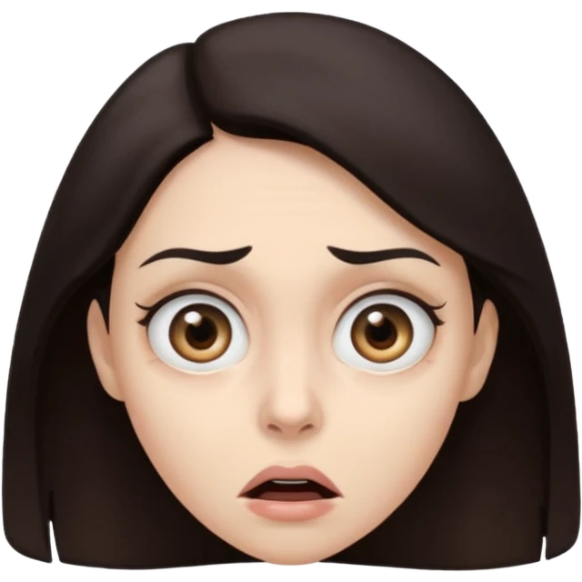 use the second emoji and make her look scared  emoji
