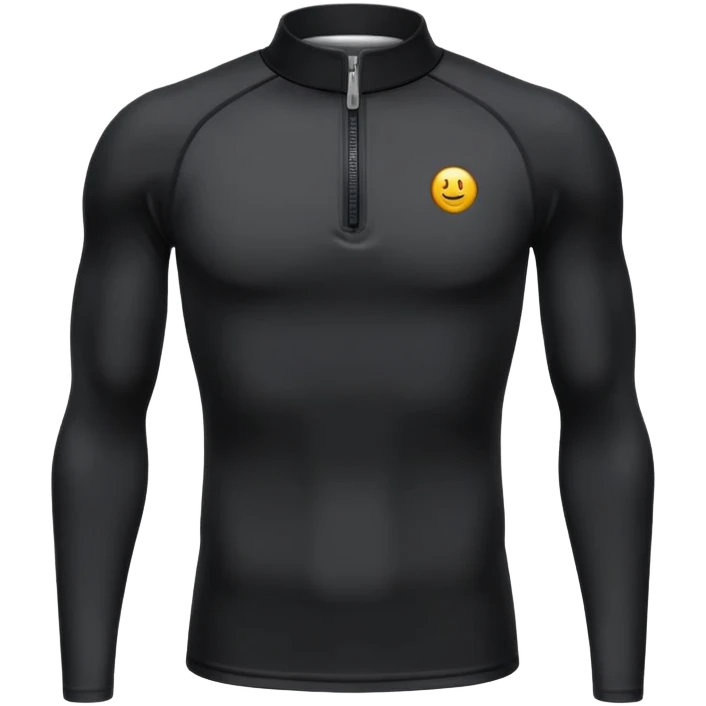 Compression black long sleeve shirt with zippered collar emoji