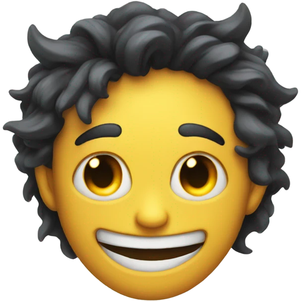 Half face smiling other half a demon smiling emoji