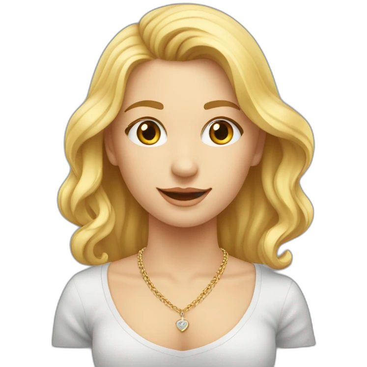blank meisje met blond haar en een ketting emoji