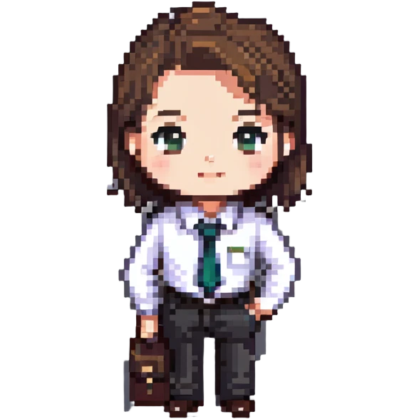 simple chibi office worker in business casual emoji