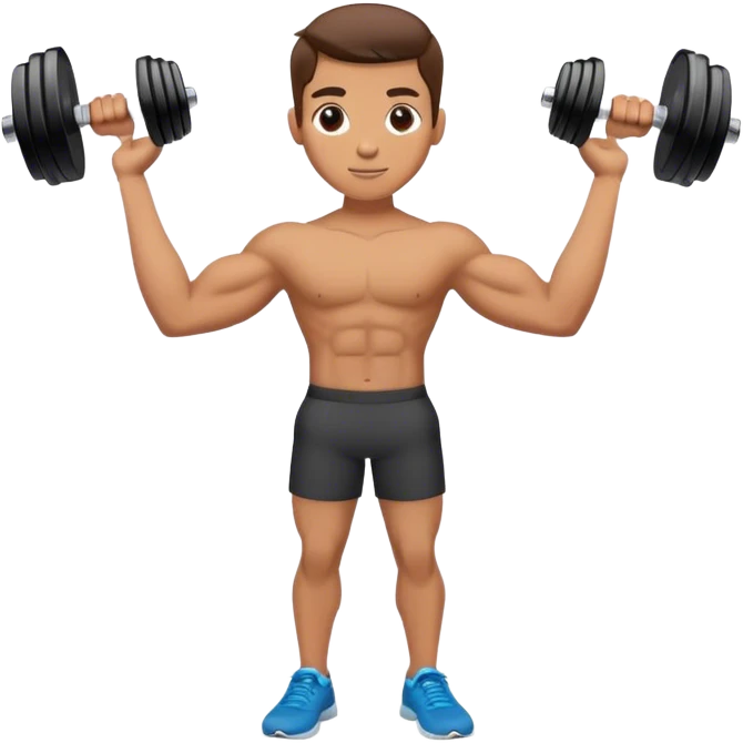 T pose with arms to the side and dumbbells in hand emoji