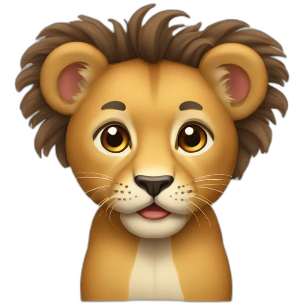 León bebe tierno con pestañas emoji