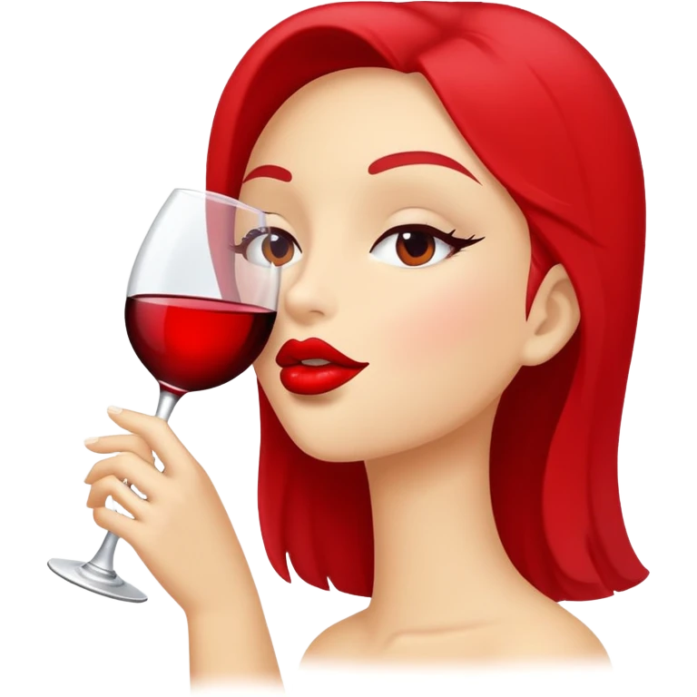copa de vino con un beso emoji