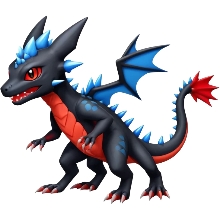 Salandit-Umbreon-Guilmon-Charmeleon-Fakémon-hybrid-creature (full body)  emoji