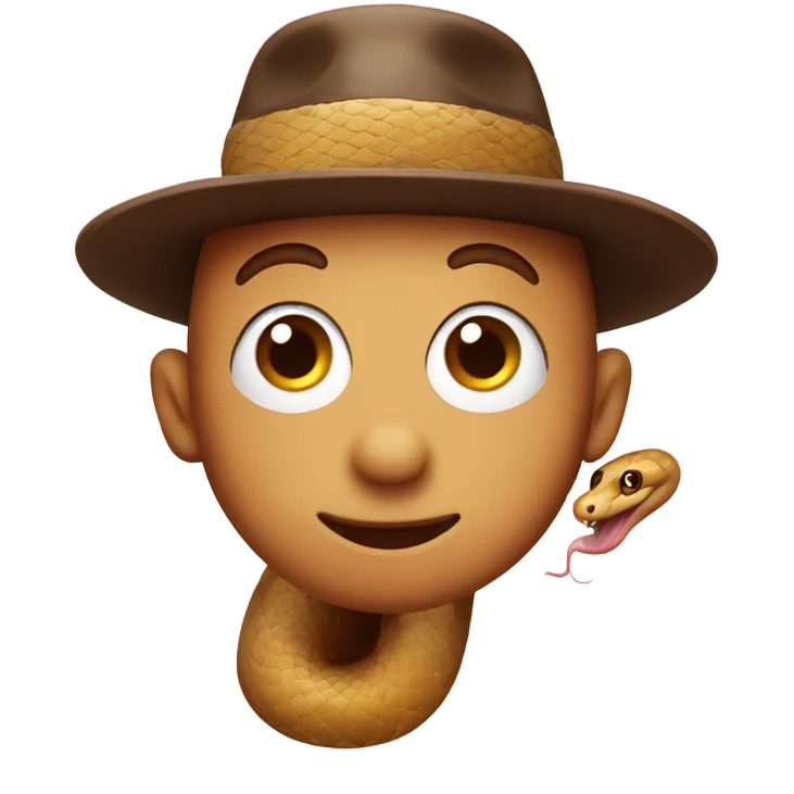Cute snake in pork pie hat emoji