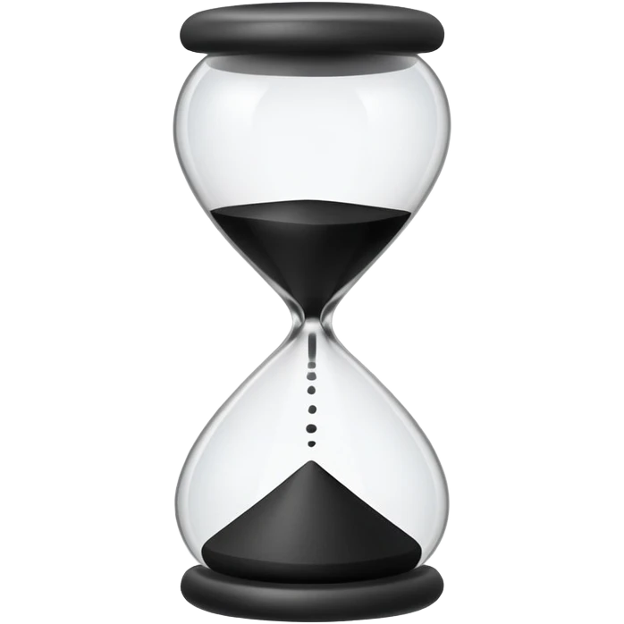 white and black hour glass emoji