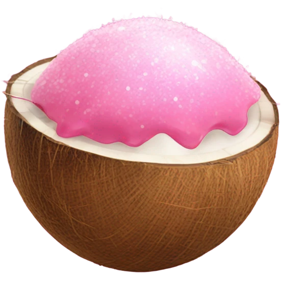 Full Pink coconut with glitter emoji