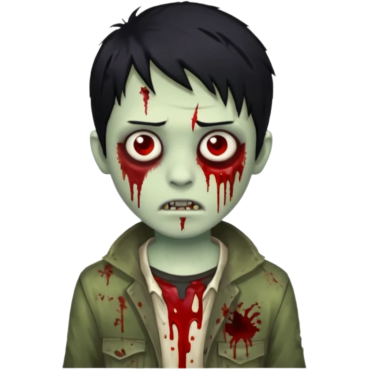 boy zombie with black hair emoji