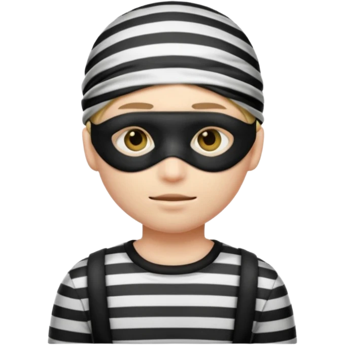 A theif robber emoji,Stripped shirt,eye mask. emoji