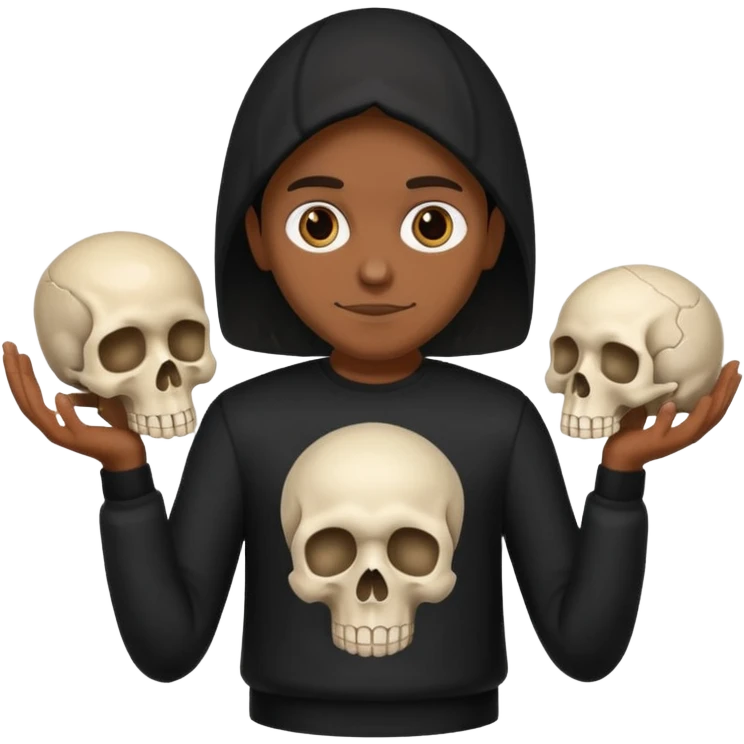 Black clothes fairy brown skin holding a skull emoji