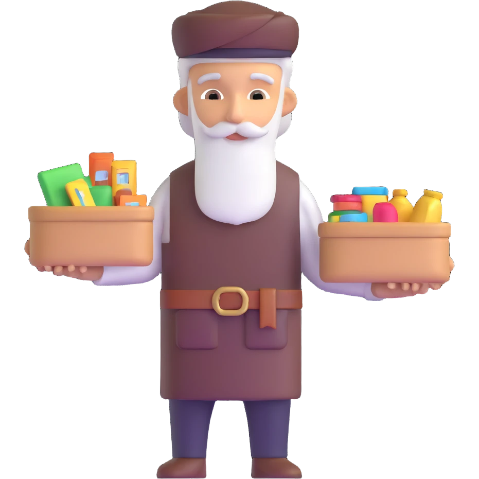 merchant shopkeeper with items emoji