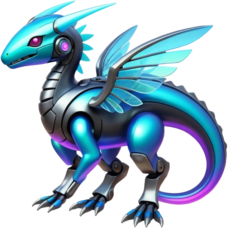  Epic legendary rare glowing mechanical Shiny sparkly transparent bioluminescent luminescent vibrant bright pastel dark exotic iridescent colorful gradients futuristic modern metallic glossy glittery fantasy-cyber-Fakémon-Pokémon-Vernid-creature emoji