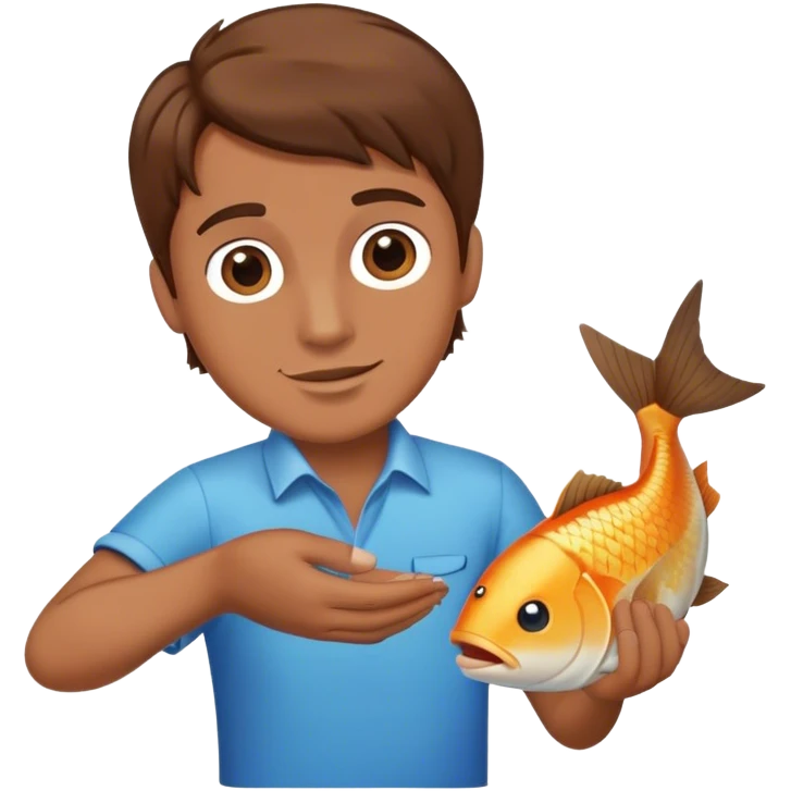 Man dancing with a fish in his right hand  emoji
