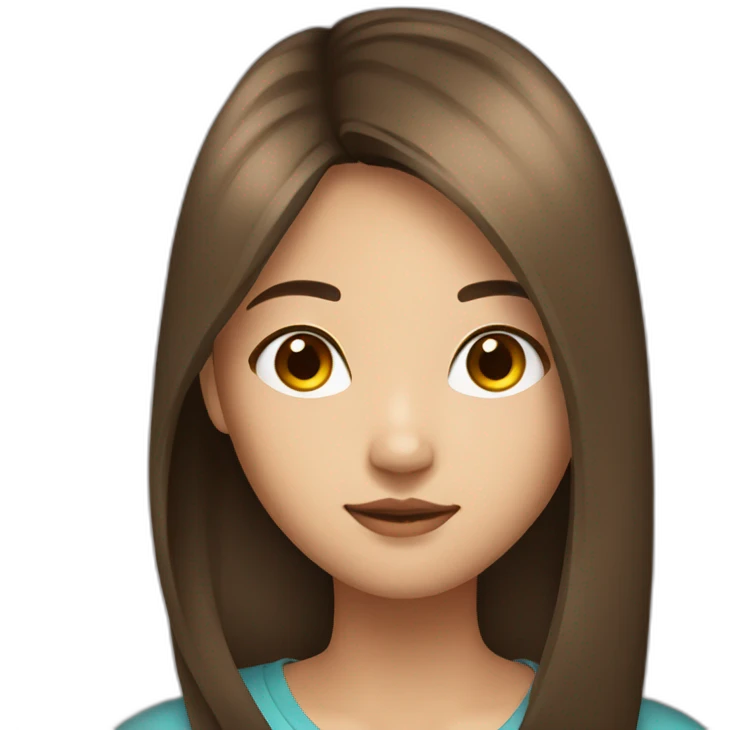 23 years old beautiful asian woman with a long straight brown hair emoji