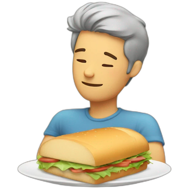 Guy dreaming about a sandwich  emoji