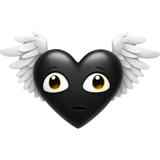 Black heart with wings emoji