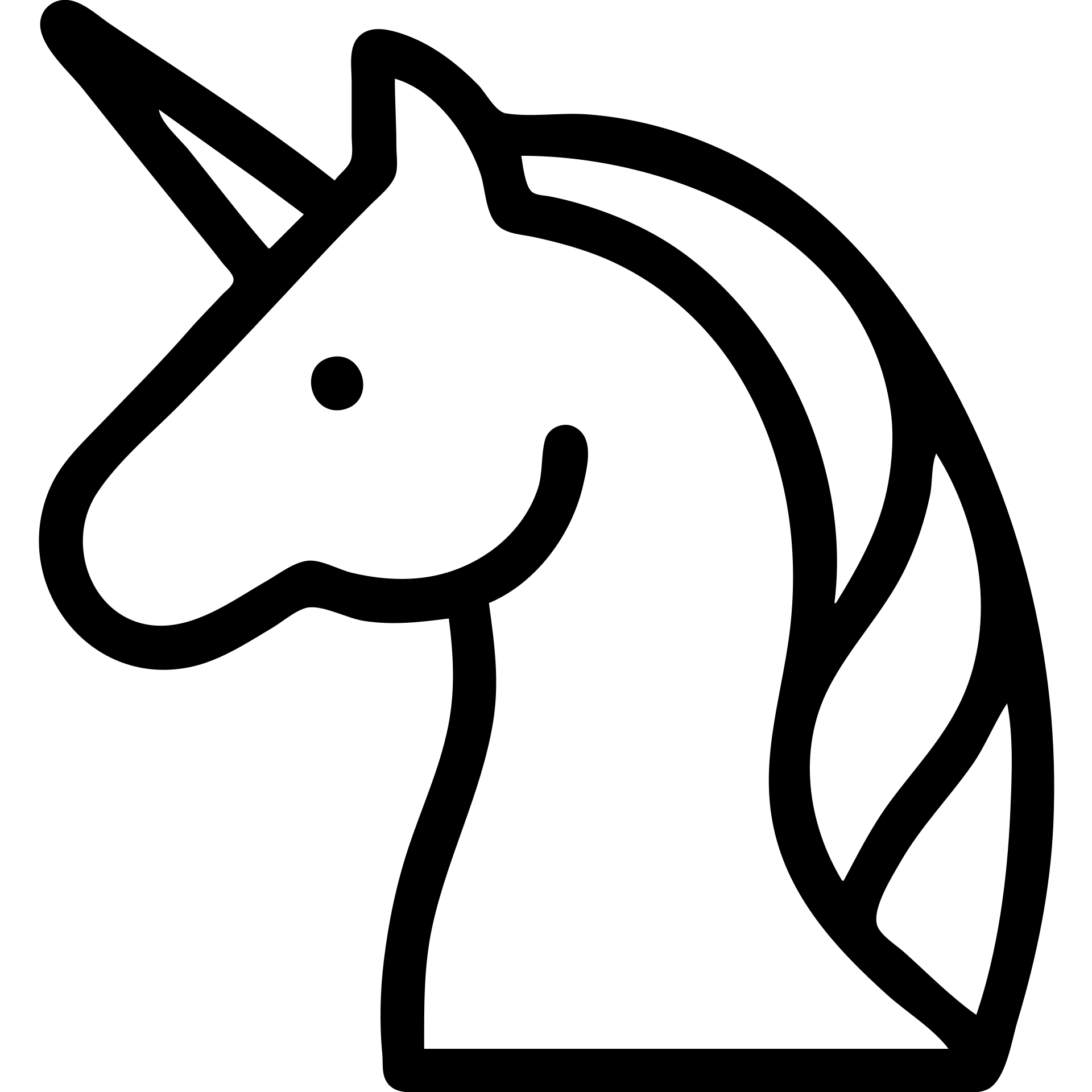 simple outlined unicorn icon with black lines emoji
