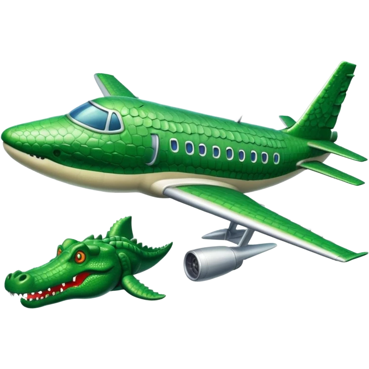 Hazme un avión con cabeza de cocodrilo  emoji