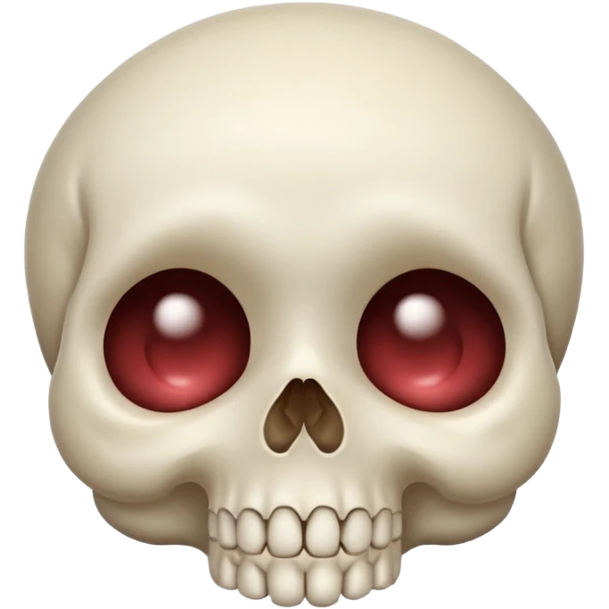 cute skull with blushing cheeks, small nose emoji
