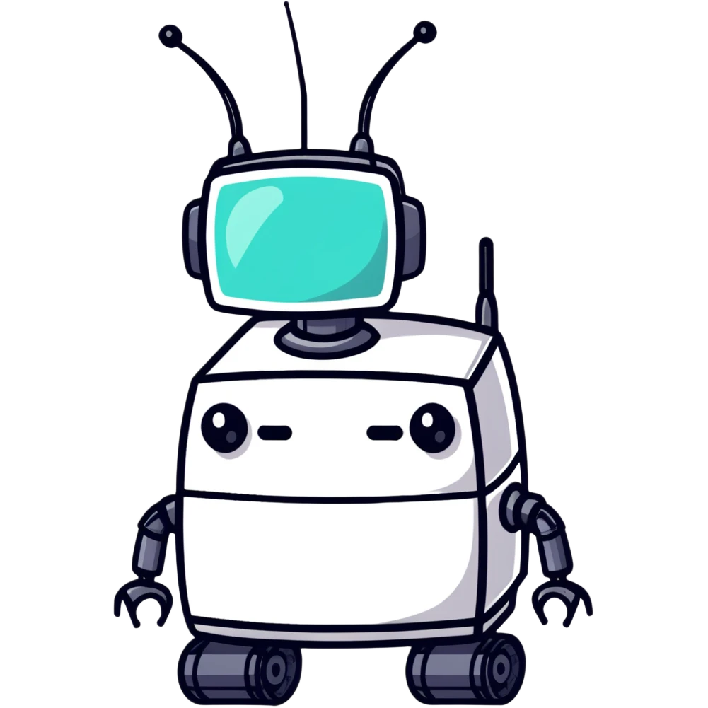 Retro-futuristic robot with a boxy head and antennas emoji