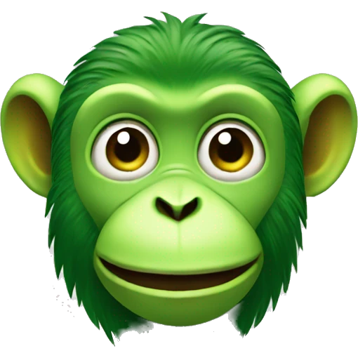 Green monkey with big banana  emoji