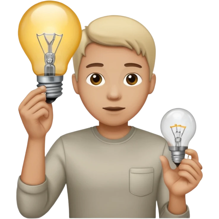 ausgeschaltete Glühbirne, keine Lichtstrahlen, neutraler Gesichtsausdruck emoji