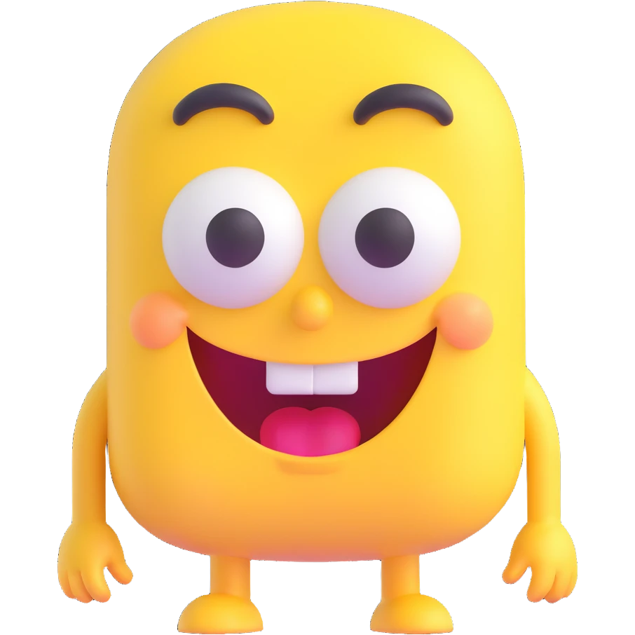 Spongebob Squarepants 3D emoji style, rounded features, playful look emoji