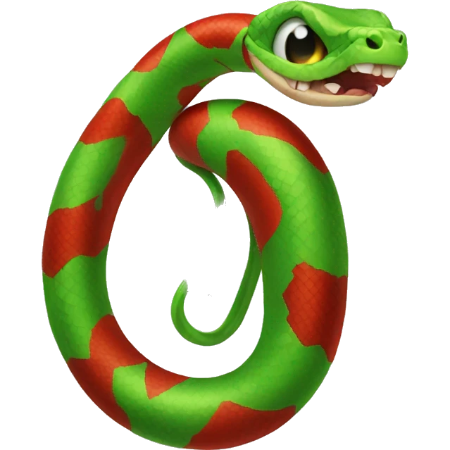 red snake with green eyes emoji
