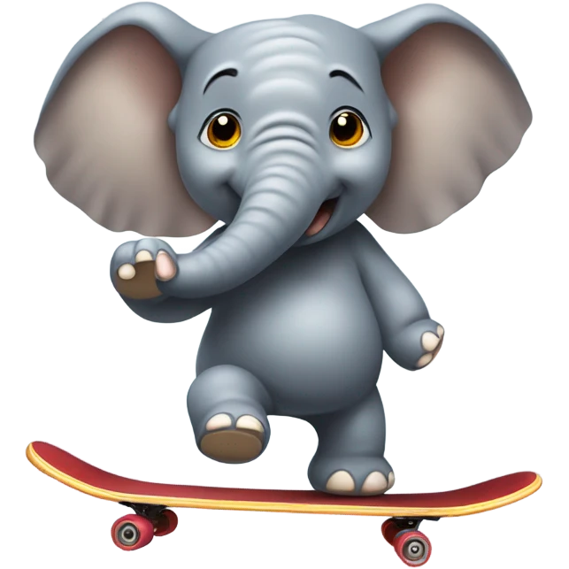 Elephant on a skateboard emoji