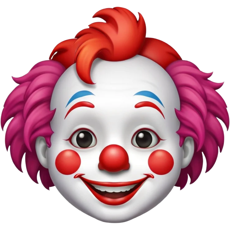 a cute clown with red nose and colorful hair emoji