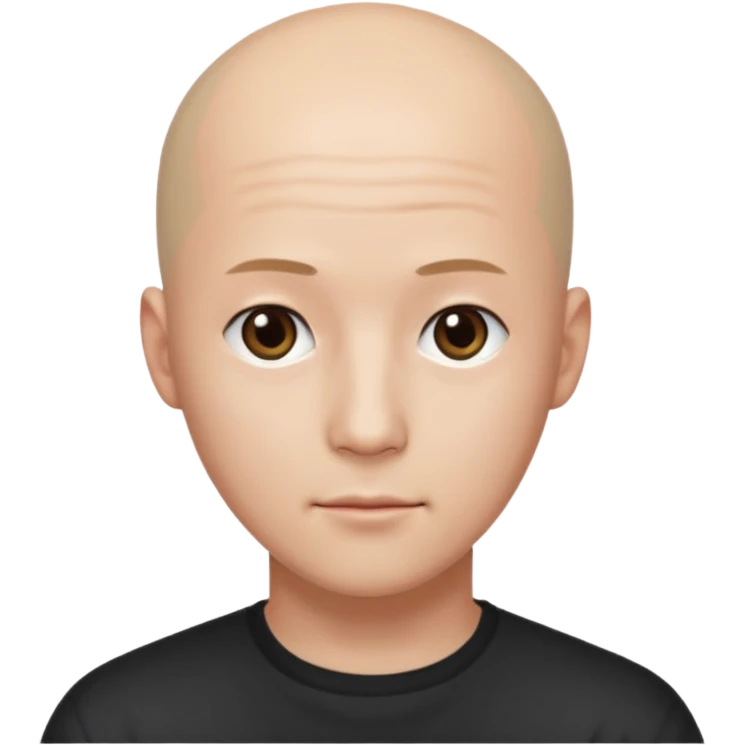  a man with bald head, kpop style, plain forehead emoji