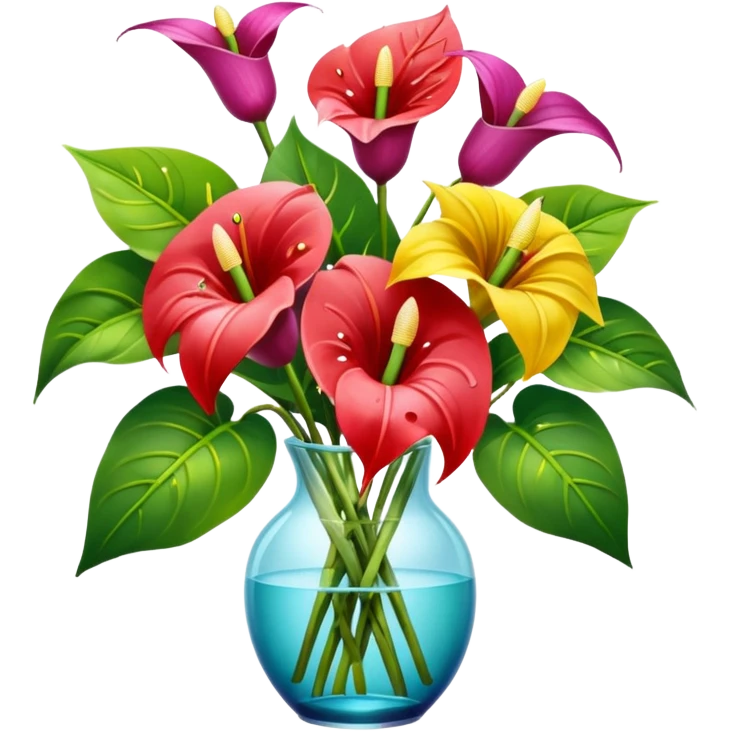 orchidee - sonnenblume - anthurienstrauss emoji