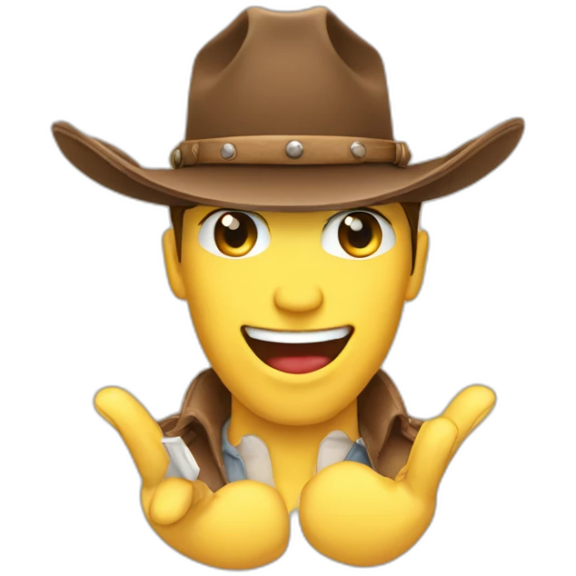 thank you so much hands with cowboy hat on top emoji