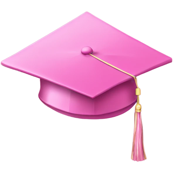 3d pink graduation hat emoji