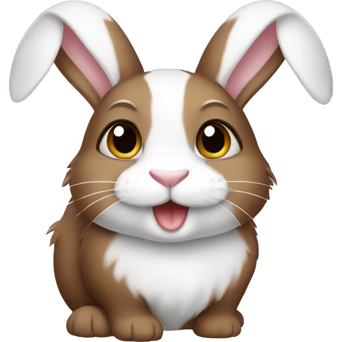 Brown and white bunny emoji