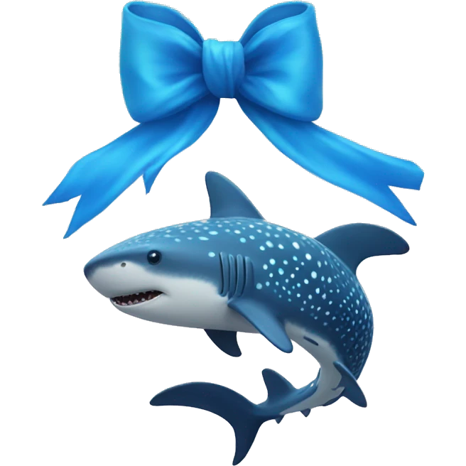 Whale shark with a blue bow  emoji