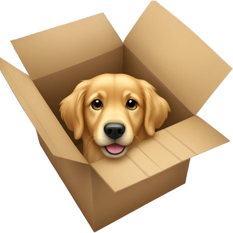 golden retriever in a box emoji