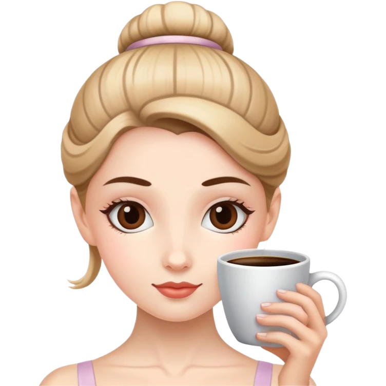 Ballet girl with coffee head  emoji
