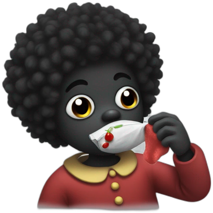 Golliwog being sick emoji