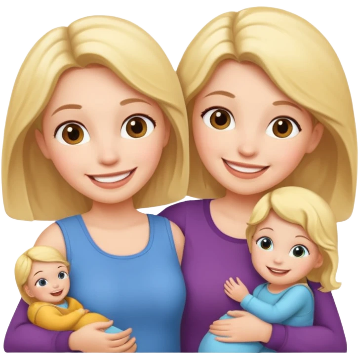single mom with twin girls emoji