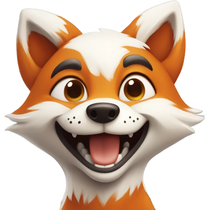 kawaii fox crazy emoji