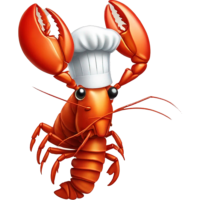 Lobster with a chef hat emoji
