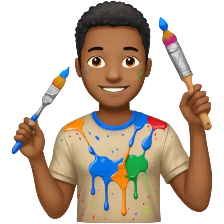 Street Painter black man emoji