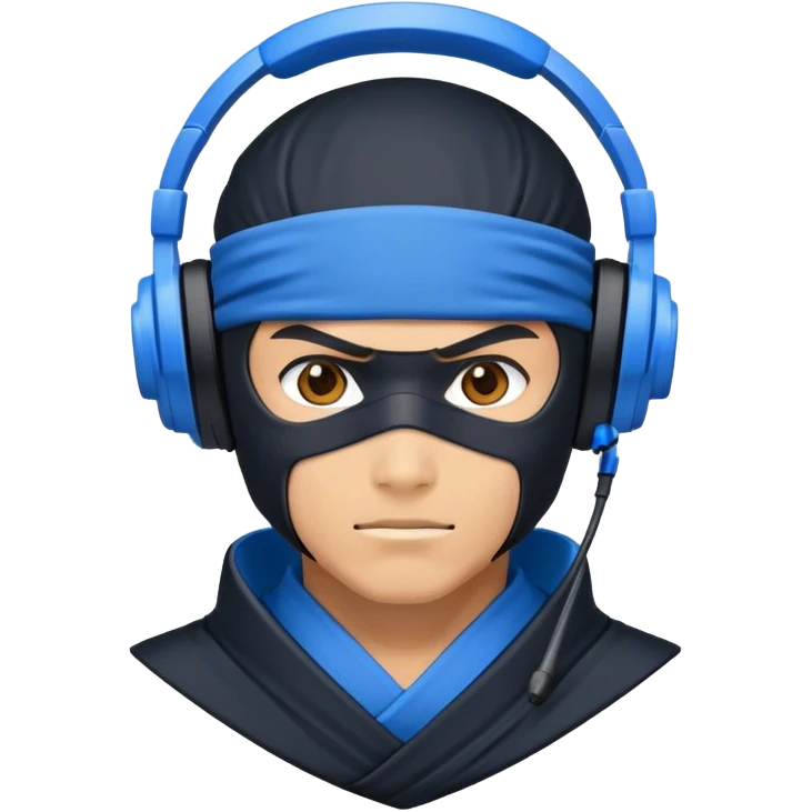 ninja wearing a blue headset emoji